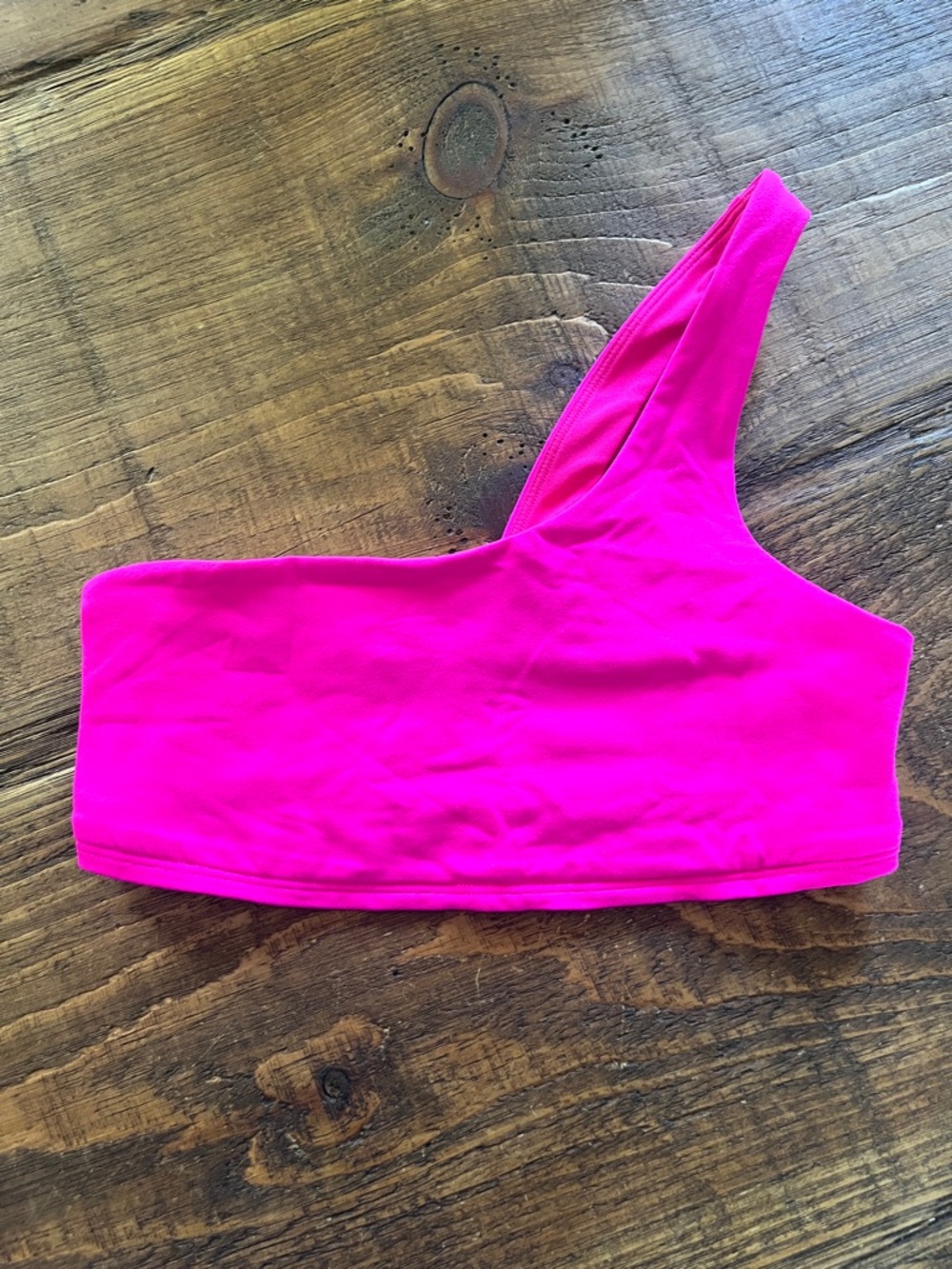 ALO Yoga One-Shoulder Crop Top - Hot Pink